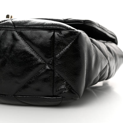 Chanel Shiny Crumpled Calfskin Quilted Large Chanel 19 Flap Black 10 of 11