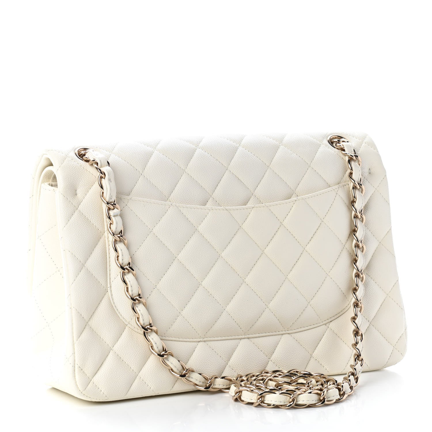 Chanel Caviar Quilted Jumbo Double Flap White 2 of 8