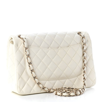 Chanel Caviar Quilted Jumbo Double Flap White 2 of 8
