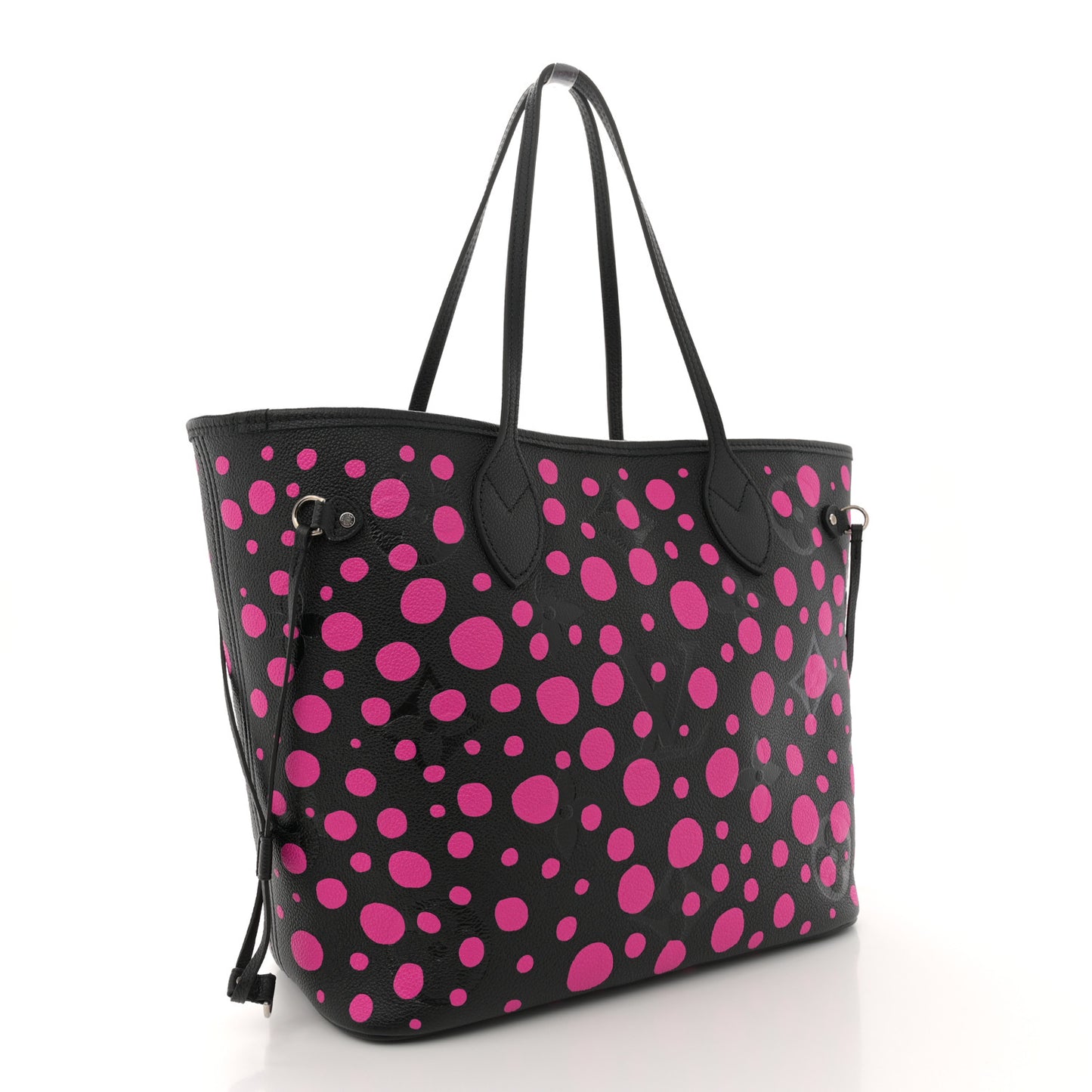 LV X YK Empreinte Infinity Dots Neverfull MM Black Fuchsia