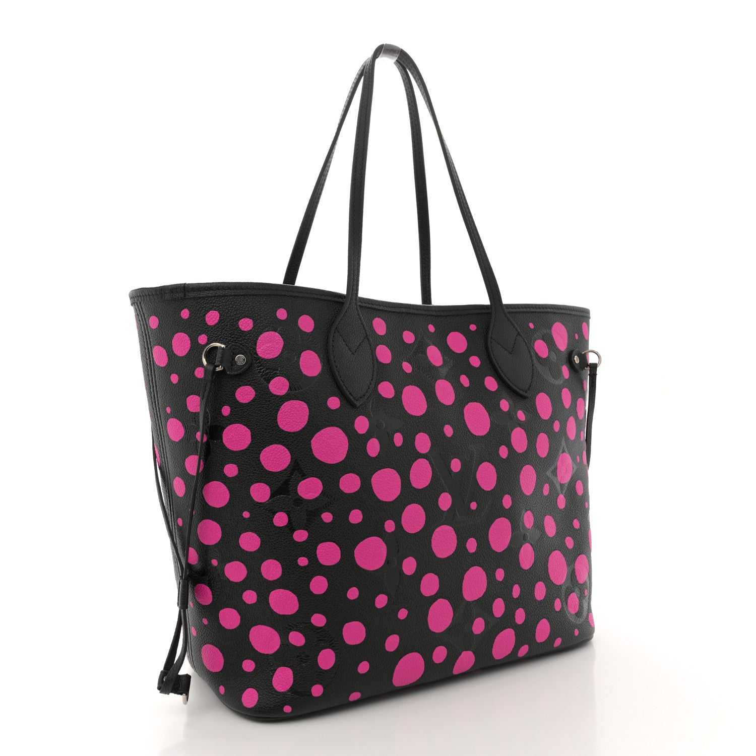 Louis Vuitton LV X YK Empreinte Infinity Dots Neverfull MM Black Fuchsia 4 of 12