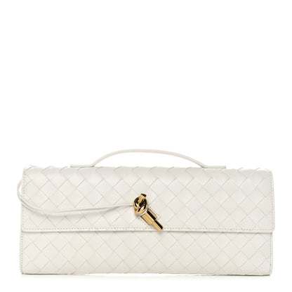 Bottega Veneta Nappa Intrecciato Long Andiamo Top Handle Clutch White 1 of 10