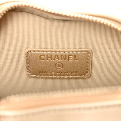 Chanel Metallic Lambskin Quilted CC In Love Heart Waist Belt Bag With Chain Gold 6 of 11