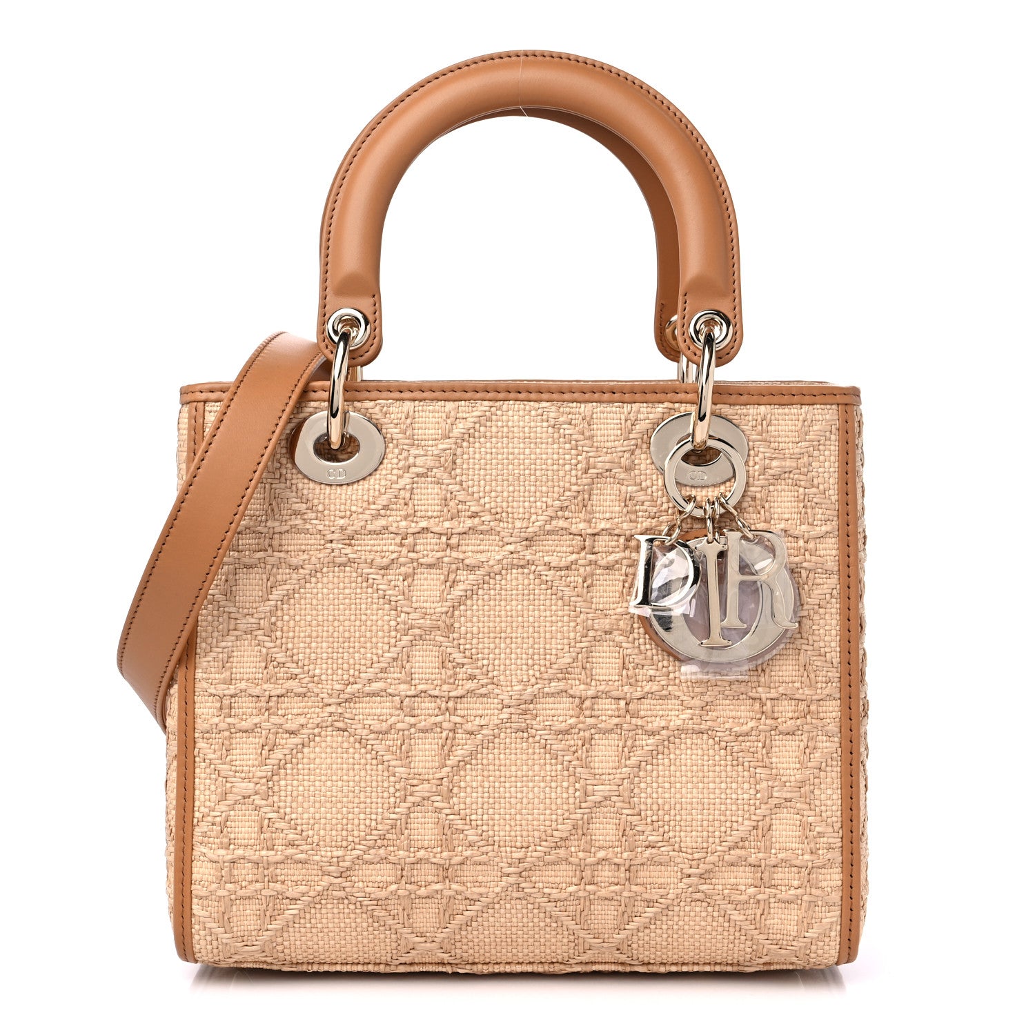 Christian Dior Raffia Medium Lady Dior Bag Beige 1 of 8