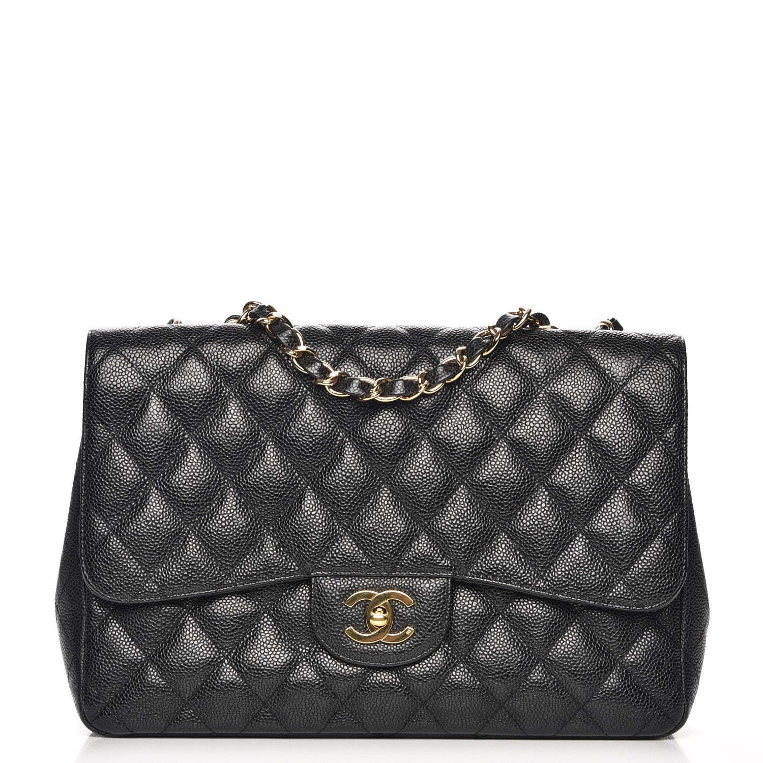 Chanel Caviar Quilted Jumbo Single Flap Black 1 of 9