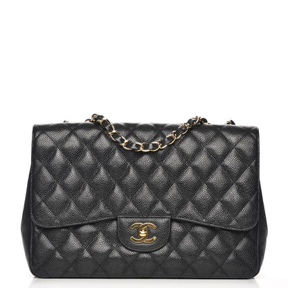 Chanel Caviar Quilted Jumbo Single Flap Black 1 of 9