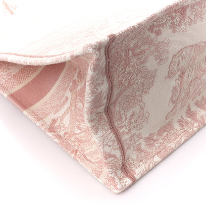 Christian Dior Canvas Toile De Jouy Embroidered Large Book Tote Pink 9 of 10