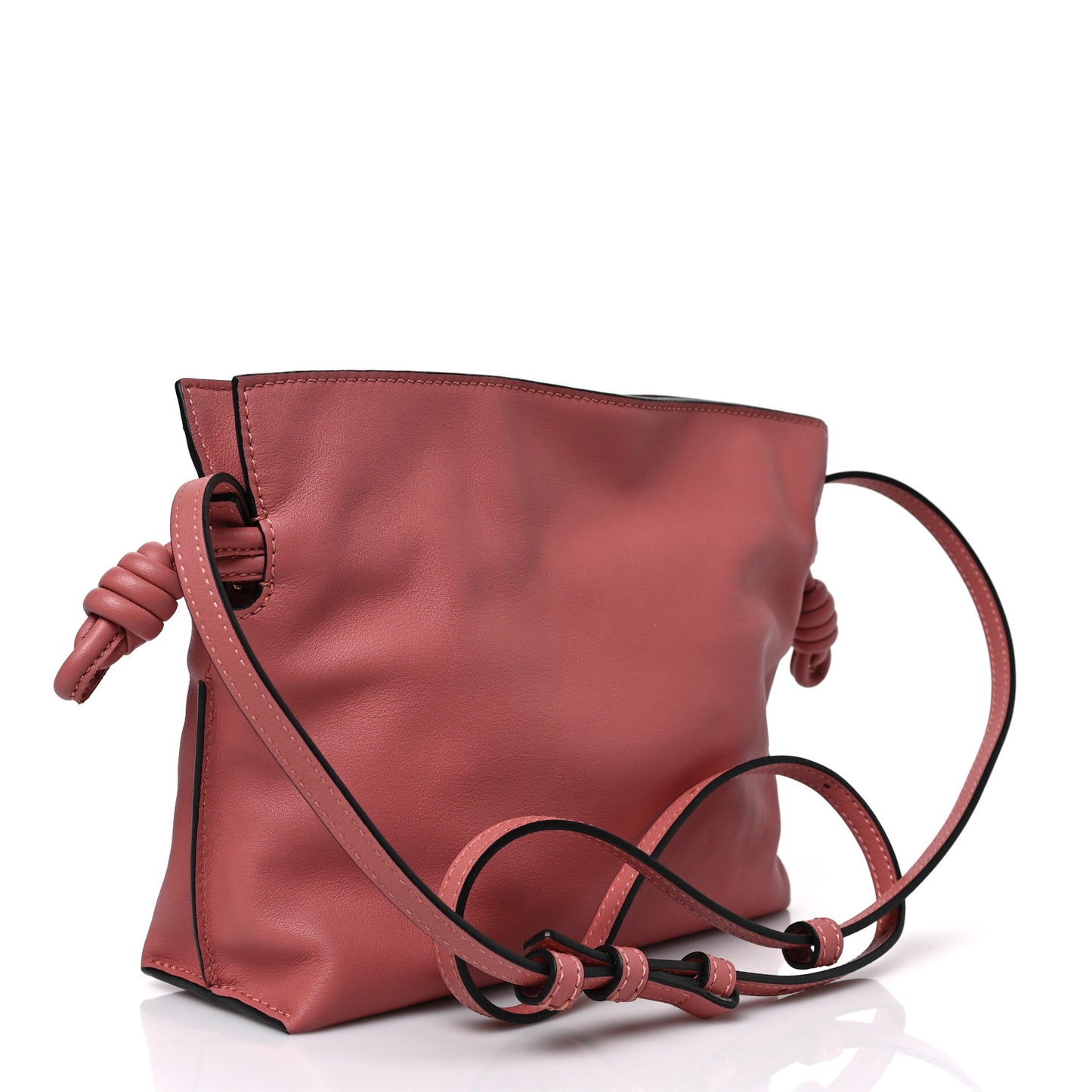 Calfskin Mini Flamenco Knot Bag Peach Bloom
