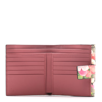 Gucci GG Supreme Monogram Blooms French Flap Wallet Beige Multicolor Dry Rose 4 of 6