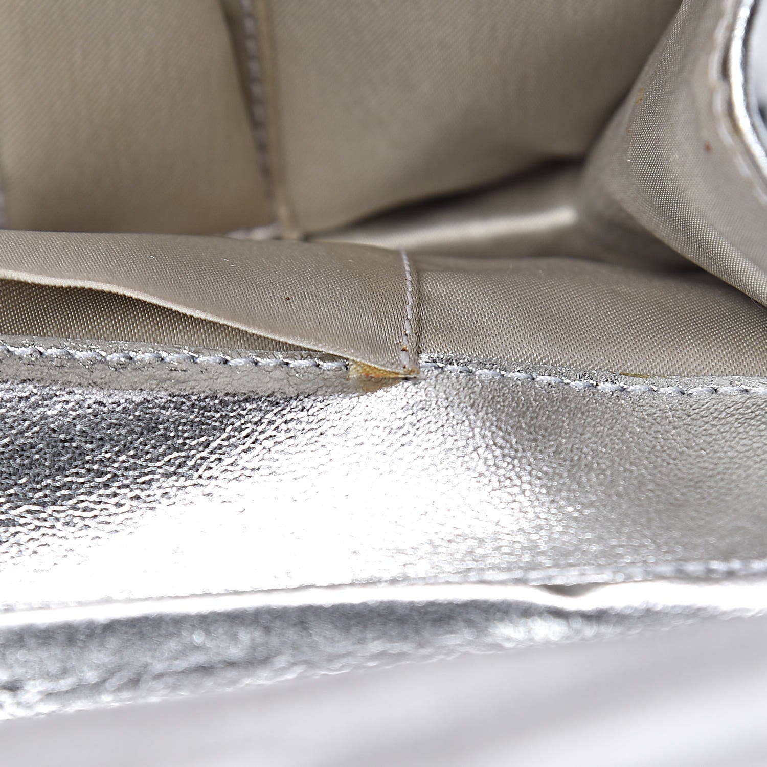 Chanel Metallic Lambskin Chain Clutch Silver 17 of 19