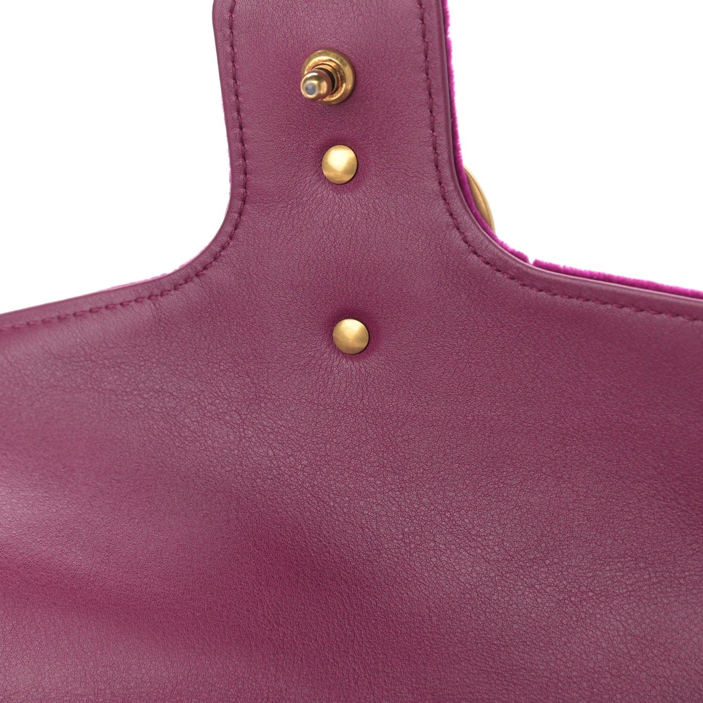Velvet Matelasse Small GG Marmont Shoulder Bag Fuchsia Violet Cyclamen