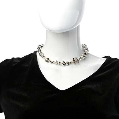 Chanel Pearl CC Graffiti Short Necklace Black Gold 2 of 5