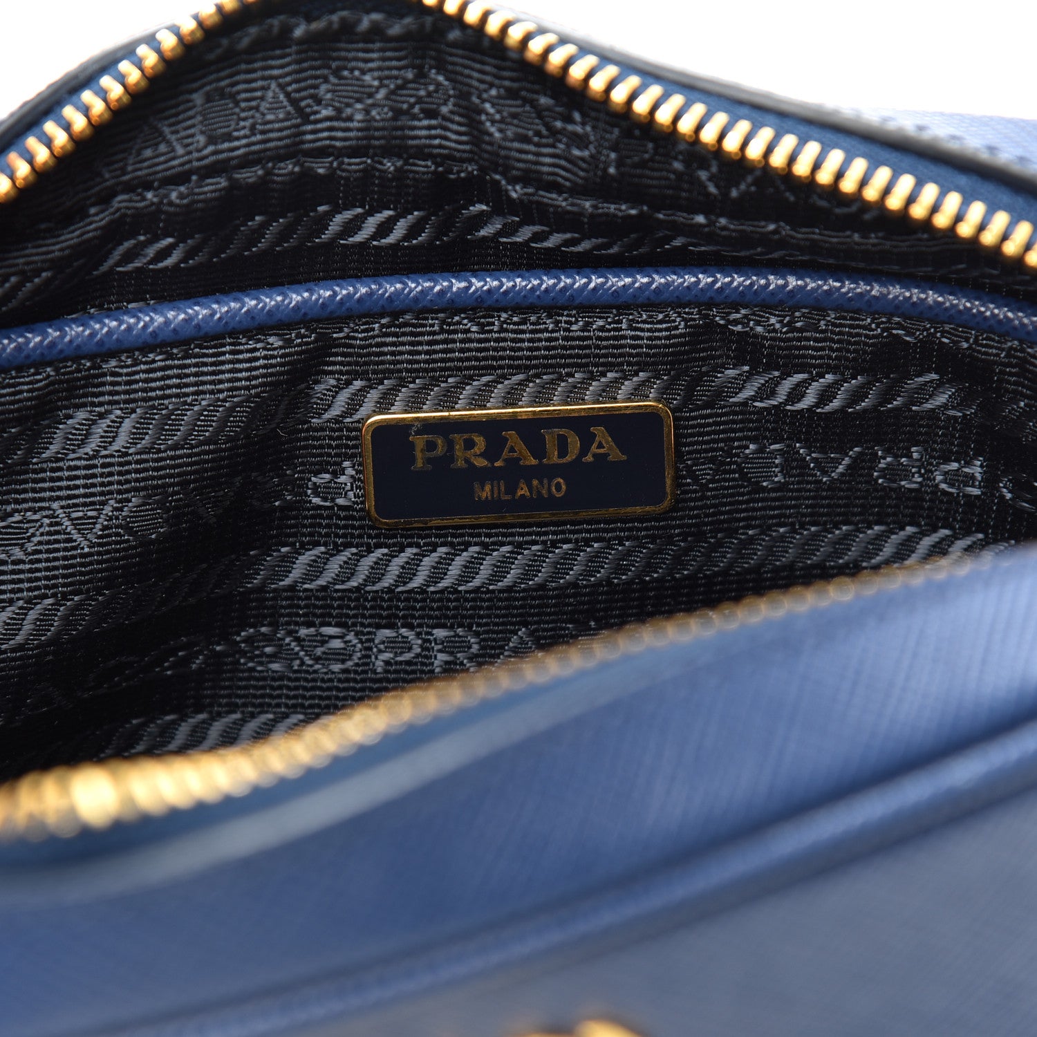 Prada Saffiano Mini Camera Crossbody Bag Bleuette 6 of 9