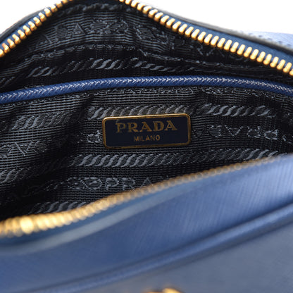 Prada Saffiano Mini Camera Crossbody Bag Bleuette 6 of 9