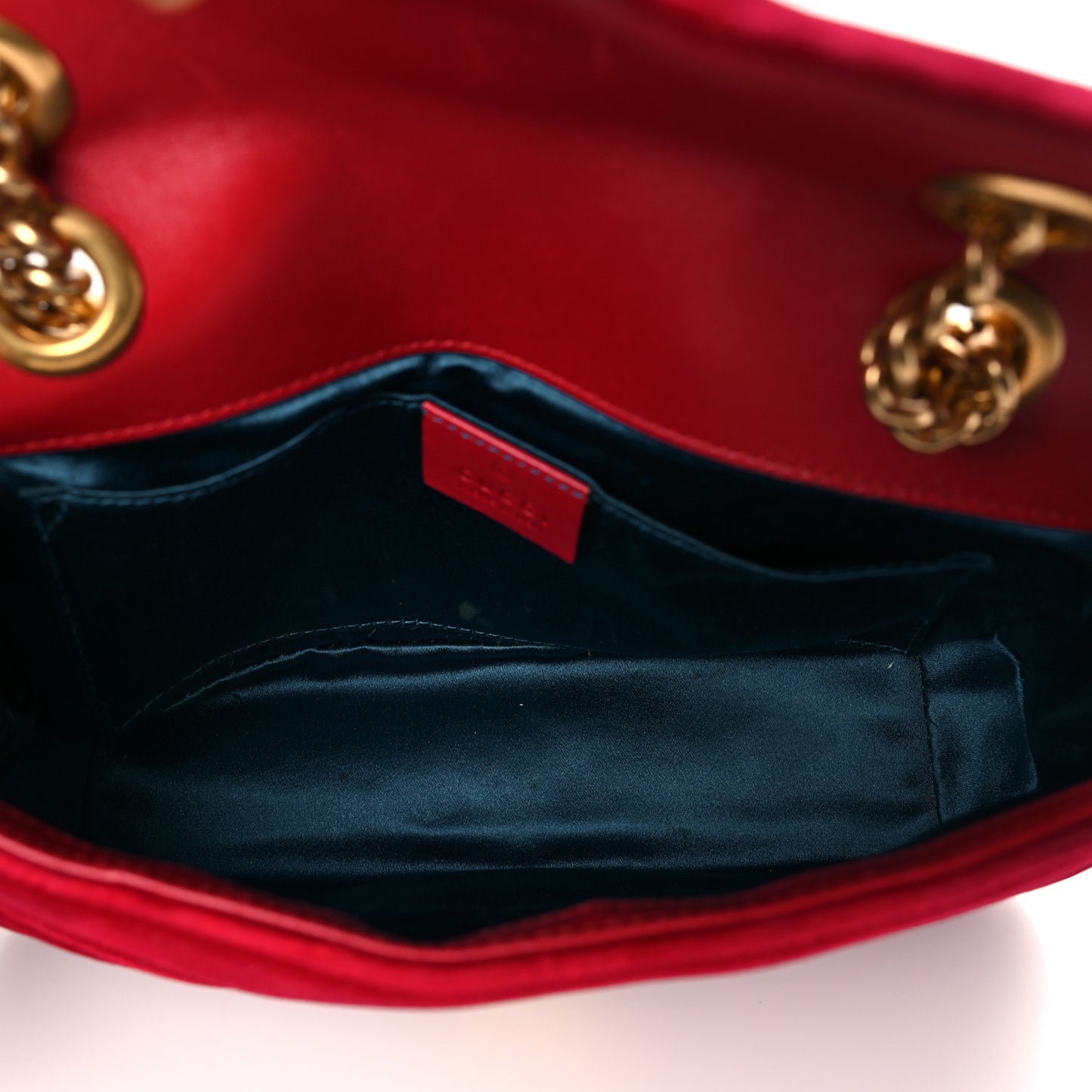 Velvet Matelasse Mini GG Marmont Shoulder Bag Hibiscus Red