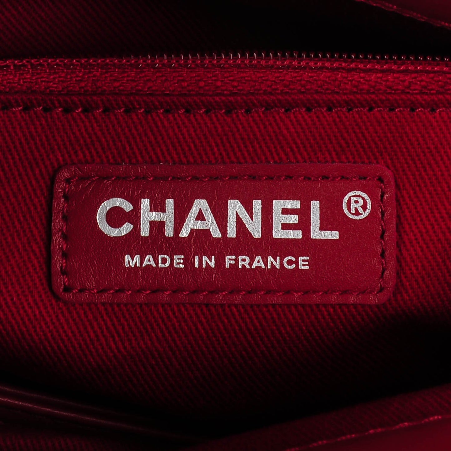 Patent Quilted Small CC Angle Tote Red