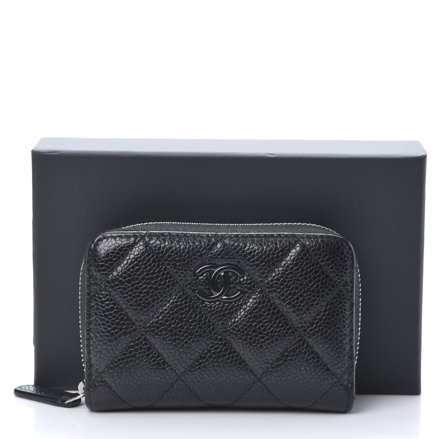 Chanel Caviar Quilted Incognito Zip Coin Purse Black 8 of 8