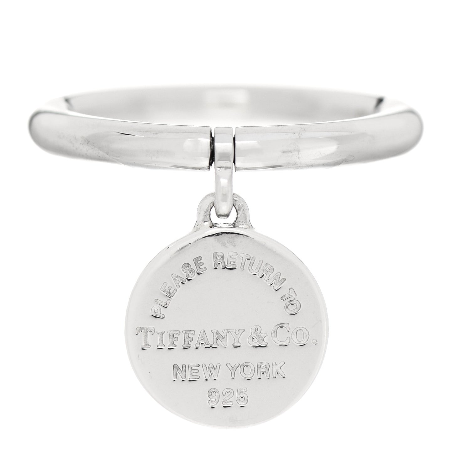 Sterling Silver Return to Tiffany Round Charm Ring 53 6.25