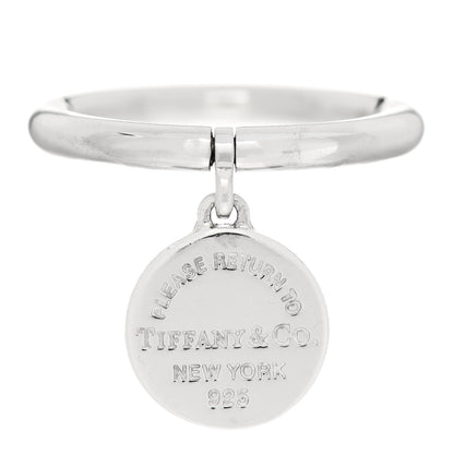 Tiffany Sterling Silver Return to Tiffany Round Charm Ring 53 6.25 1 of 5