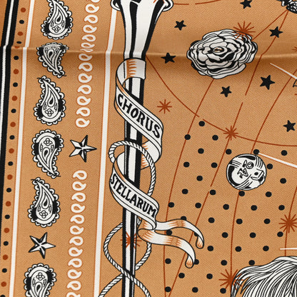 Hermes Silk Chorus Stellarum Bandana Scarf 55 Beige Dore White 4 of 4