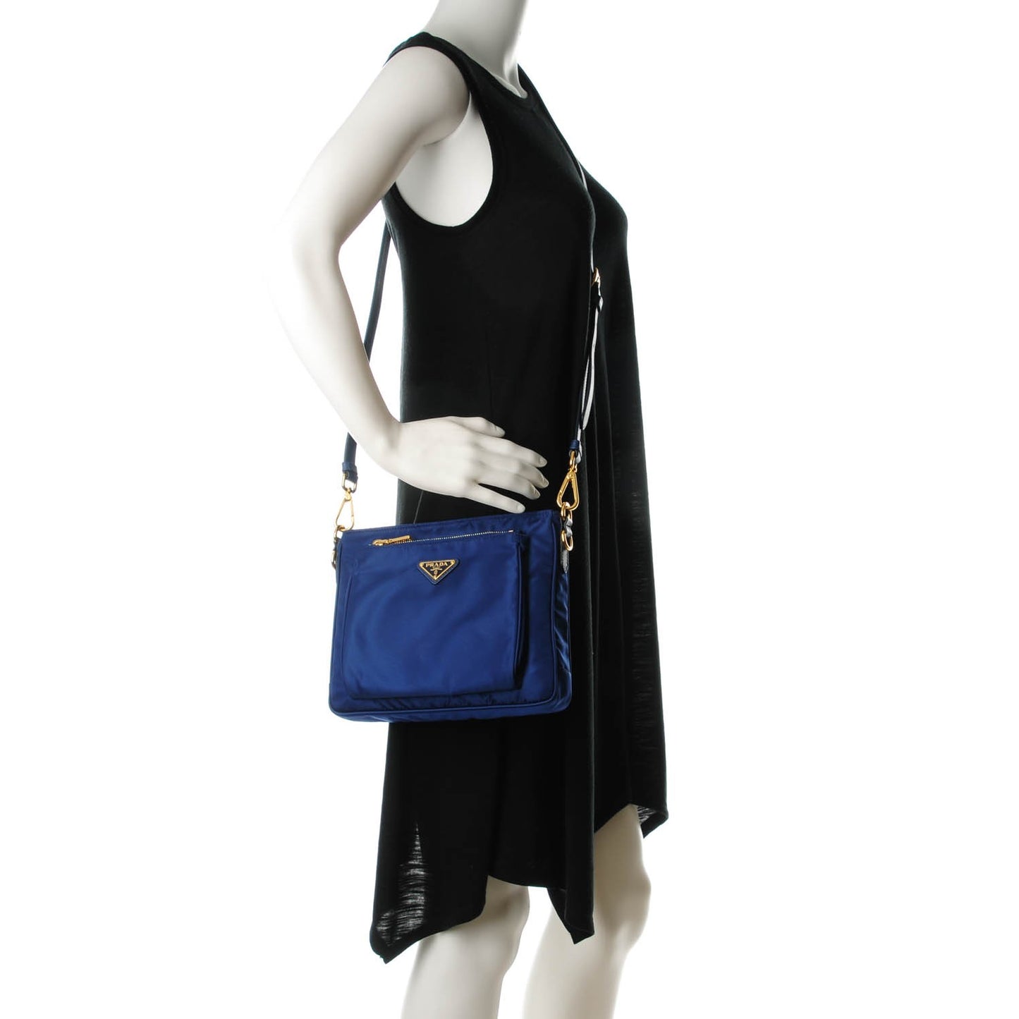 Tessuto Nylon Saffiano Crossbody Bag Bleuette