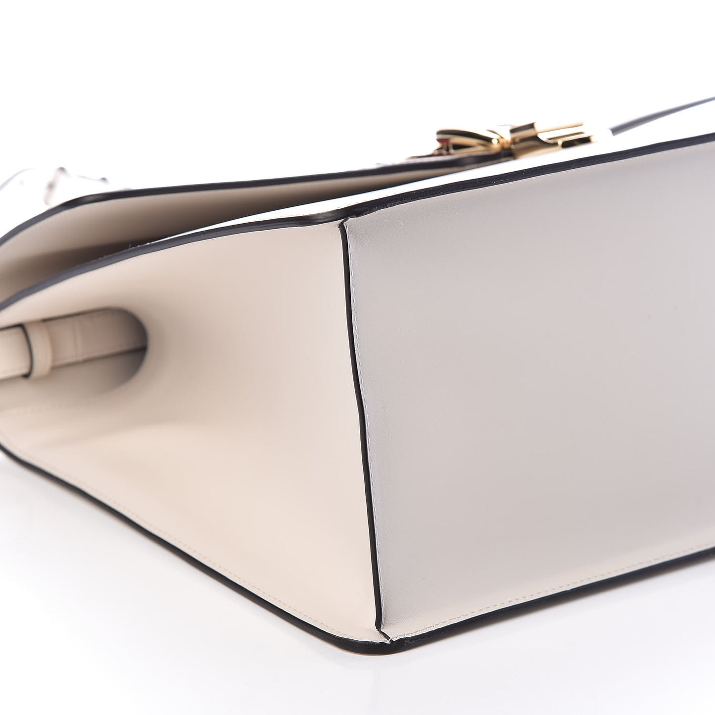Calfskin Maxi Sylvie Top Handle Bag White