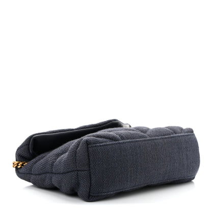 Saint Laurent Canvas Quilted Toy Loulou Puffer Monogram Chain Satchel Deep Marine 4 of 10