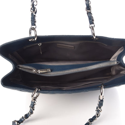 Chanel Caviar Quilted Grand Shopping Tote GST Dark Blue 5 of 9