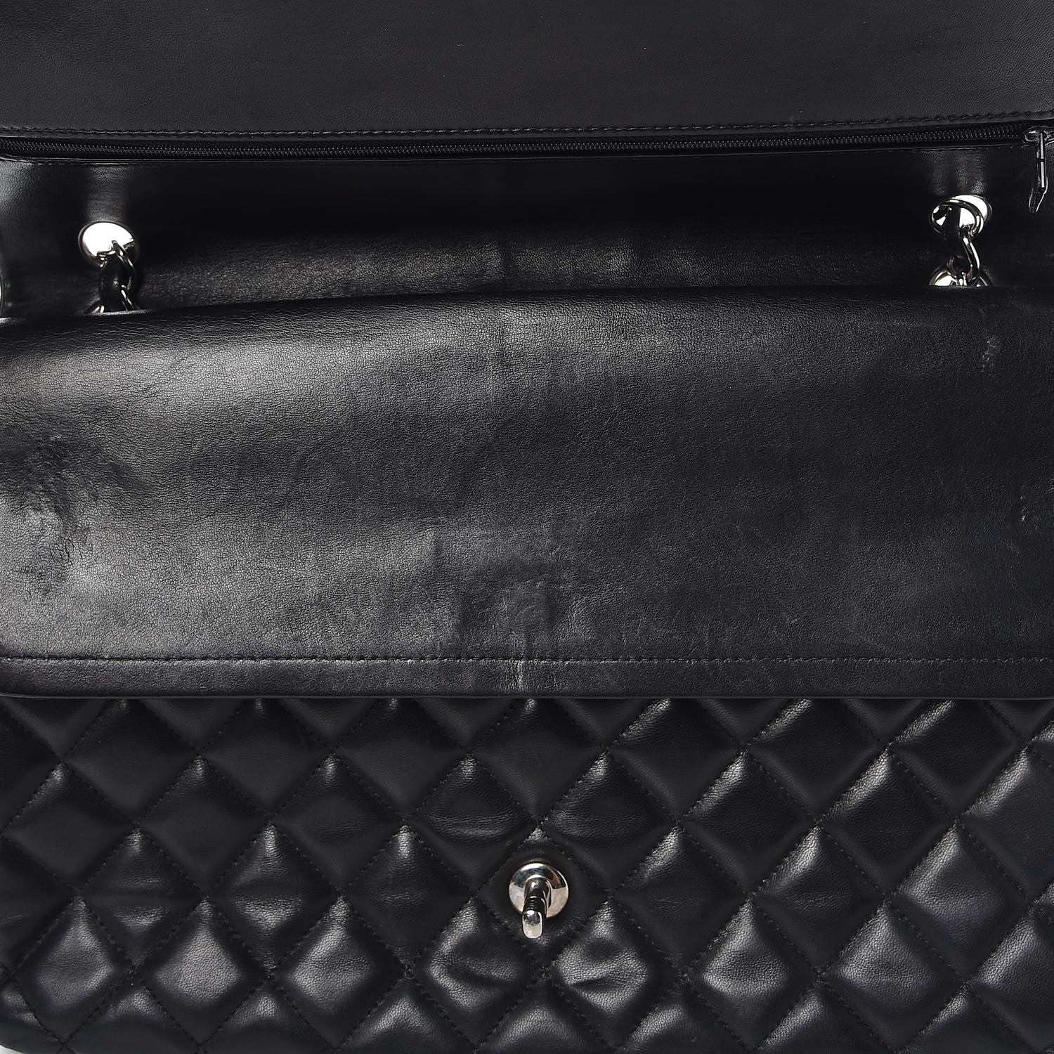 Chanel Lambskin Quilted Maxi Double Flap Black 11 of 14