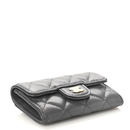Chanel Caviar Quilted Flap Card Holder Wallet Dark Grey 4 of 10