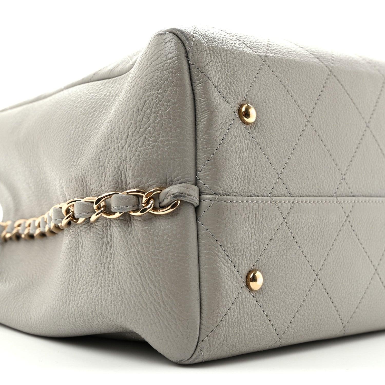Chanel Bullskin Stitched Large Shopping Bag Grey 9 of 14