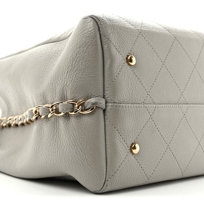 Chanel Bullskin Stitched Large Shopping Bag Grey 9 of 14