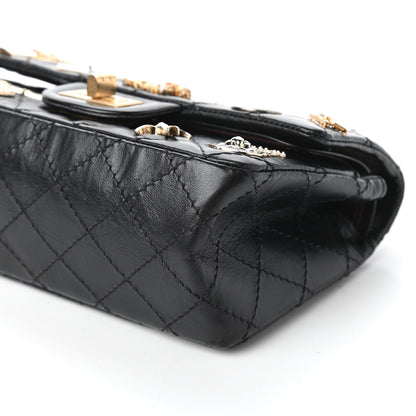 Chanel Aged Calfskin Lucky Charms 2.55 Reissue 224 Flap Black 7 of 11