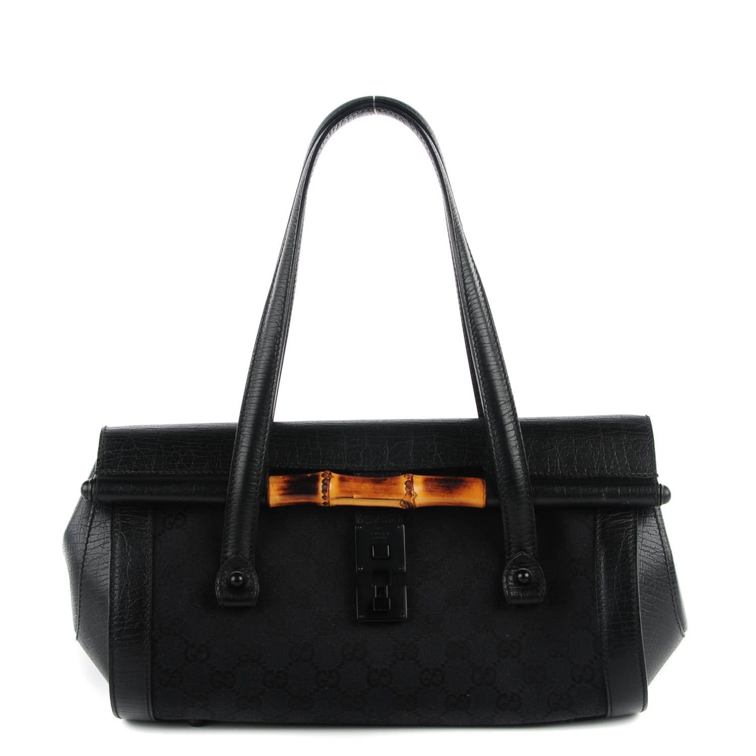 Gucci Monogram Bamboo Bullet Bag Black 1 of 8
