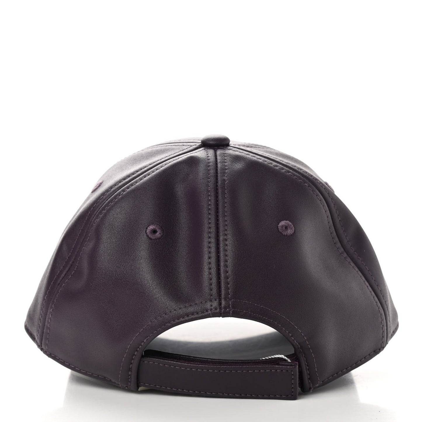 Vegan Leather Logo Embossed Hat Eggplant
