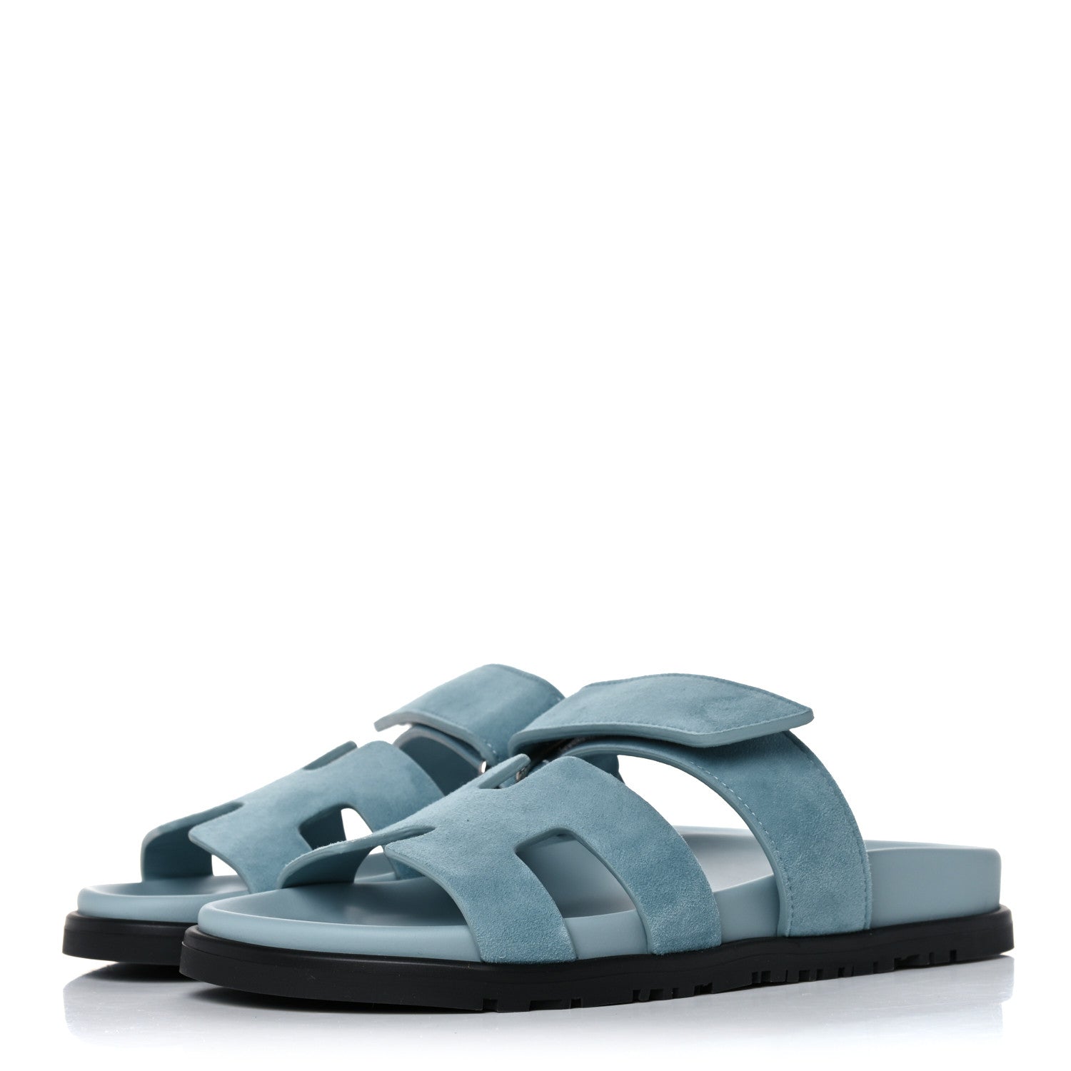 Hermes Suede Goatskin Womens Chypre Sandals 36 Vert d'Eau 3 of 11