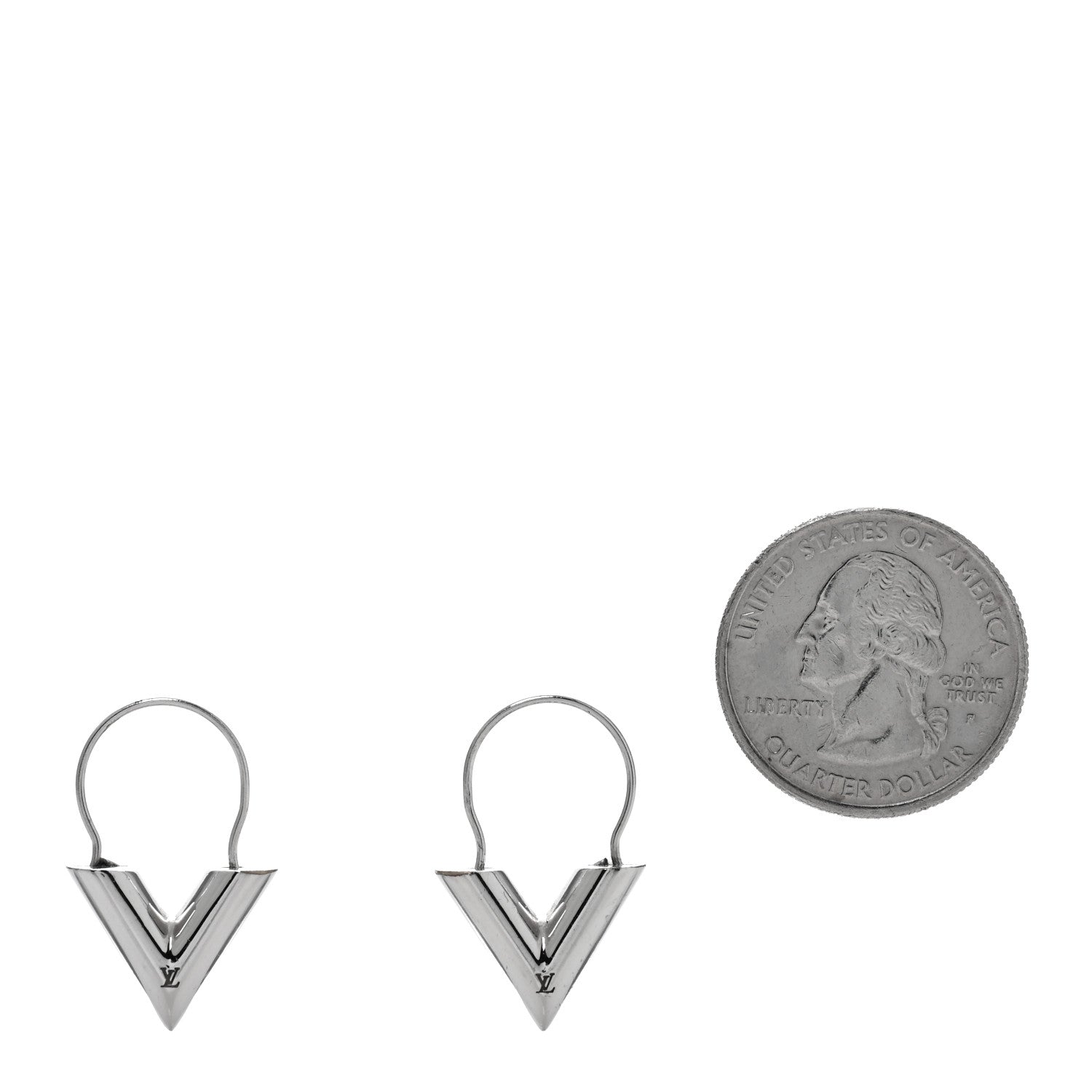 Louis Vuitton Essential V Hoop Earrings Silver 2 of 5