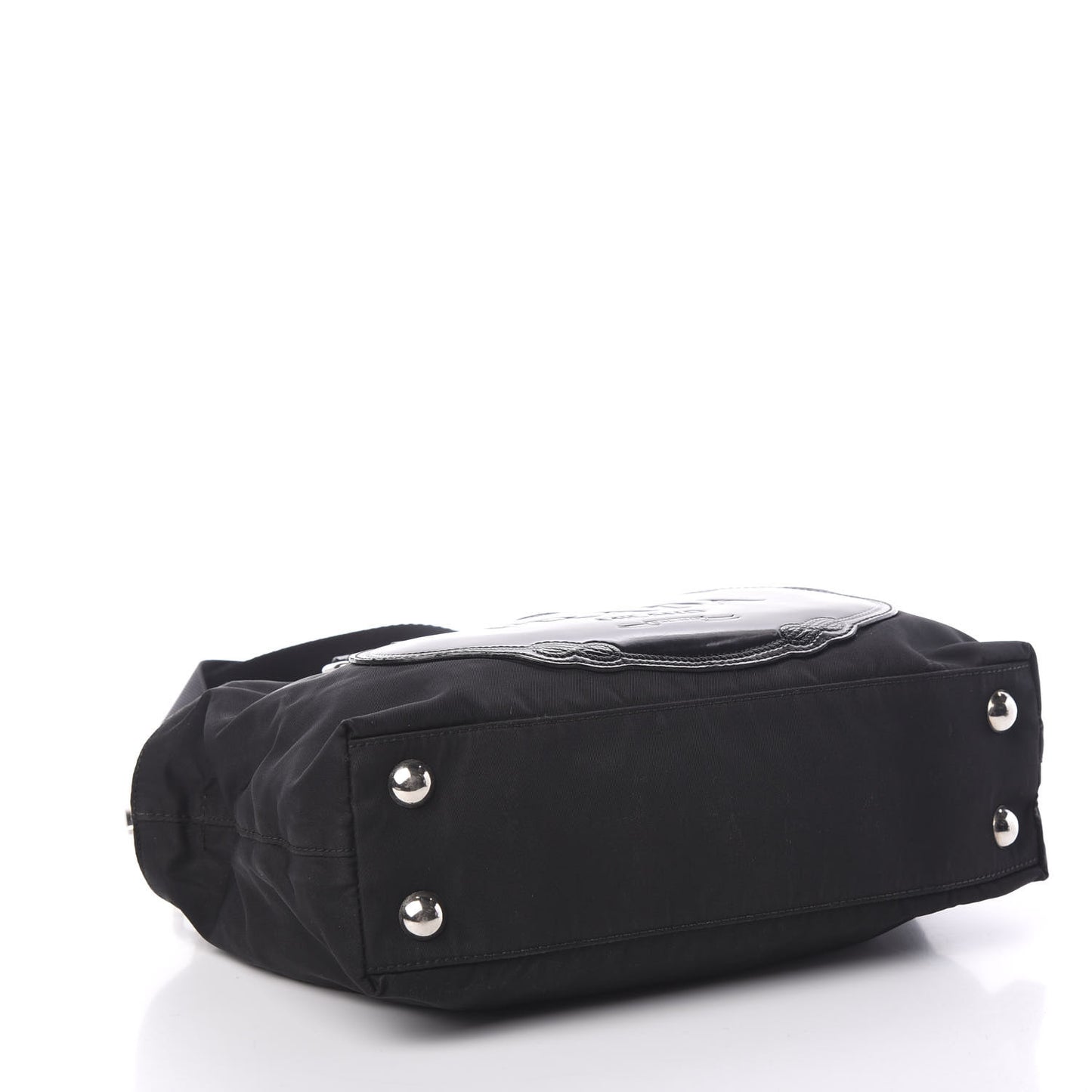 Tessuto Nylon Spazzolato Logo Tote Black
