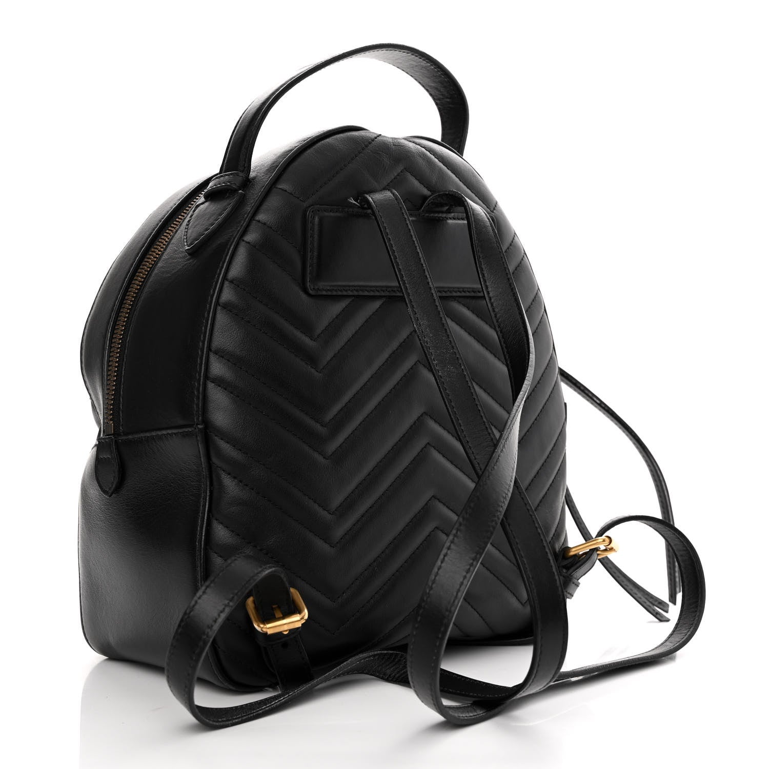Gucci Calfskin Matelasse GG Marmont Dome Backpack Black 3 of 15