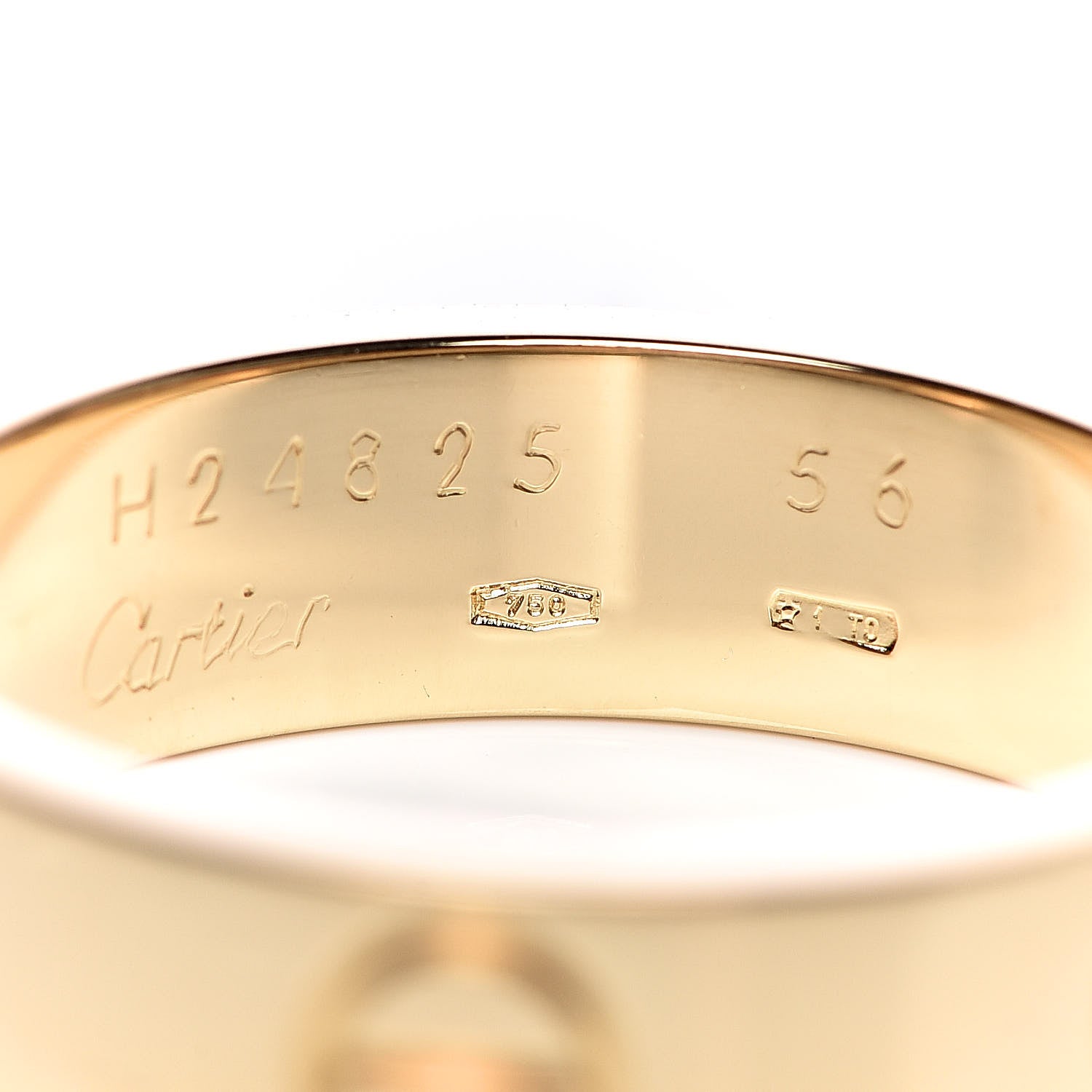 Cartier 18K Yellow Gold 5.5mm LOVE Ring 56 7.5 4 of 4