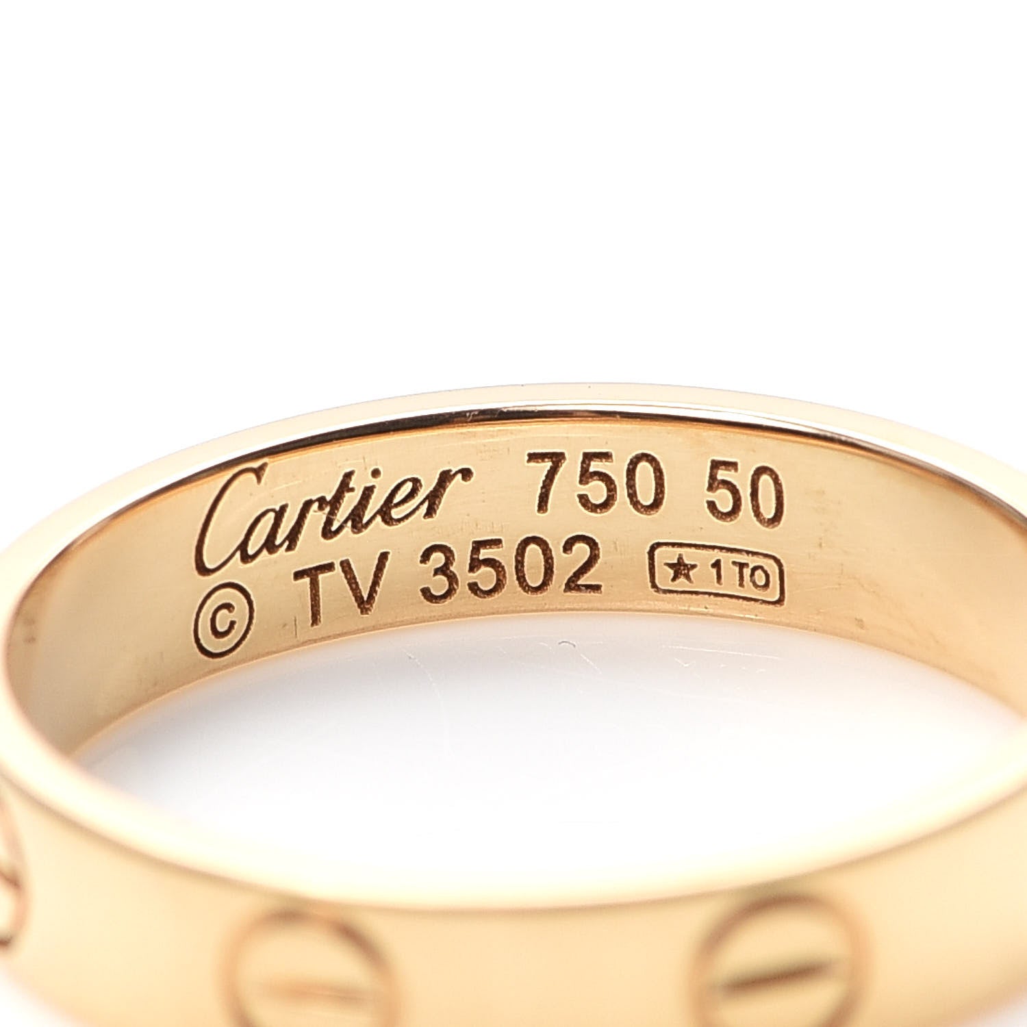 Cartier 18K Yellow Gold 3.5mm LOVE Wedding Band Ring 50 5.25 4 of 4
