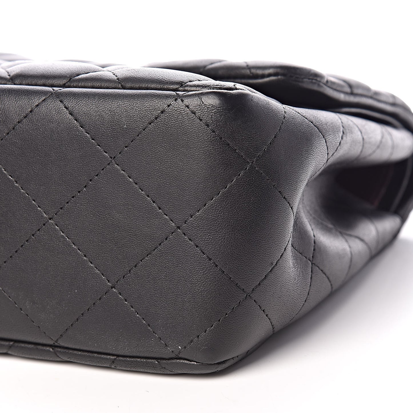 Lambskin Quilted Jumbo Double Flap Black