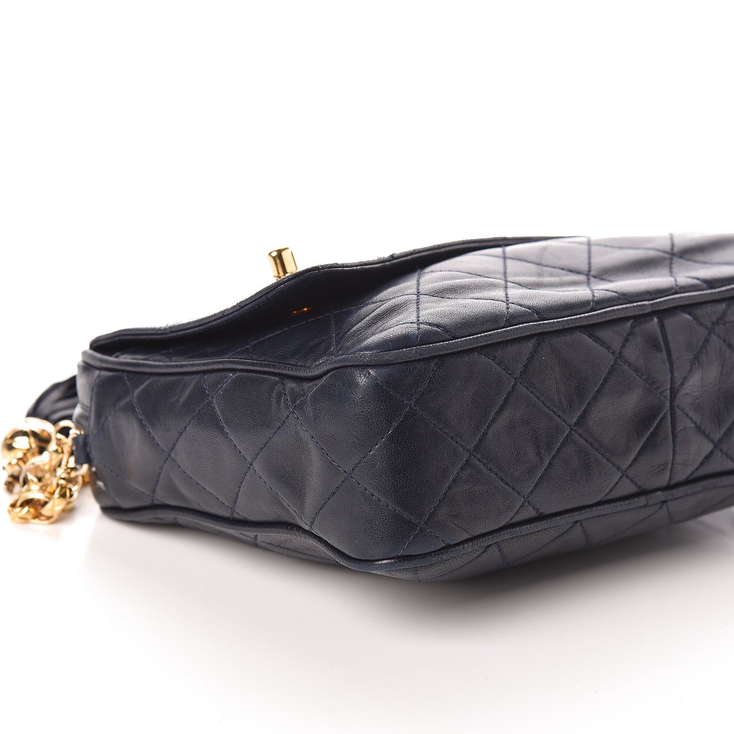 Chanel Lambskin Quilted Flap Tassel Camera Case Navy 8 of 9