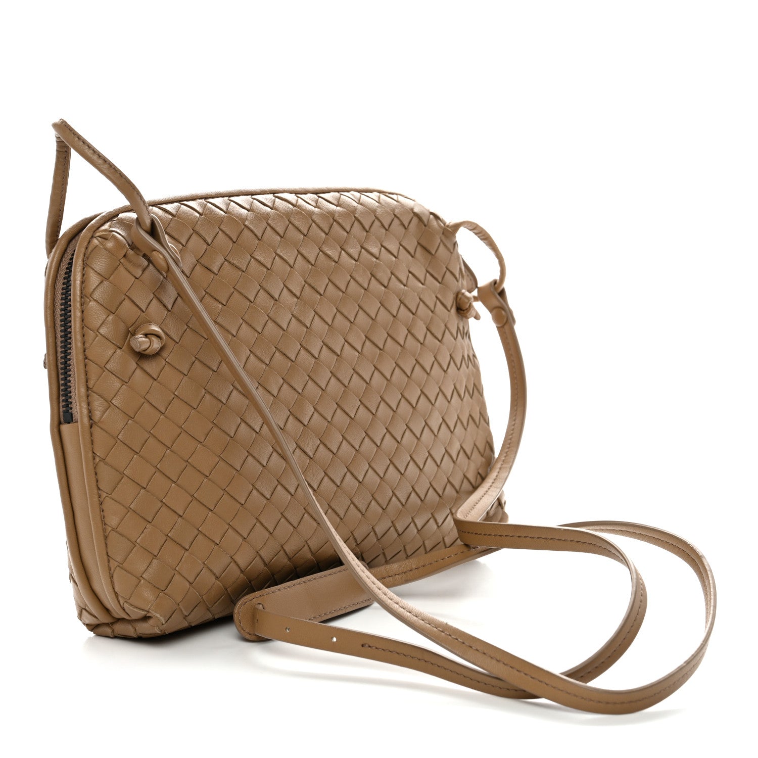 Bottega Veneta Nappa Intrecciato Nodini Crossbody Messenger Camel 4 of 12