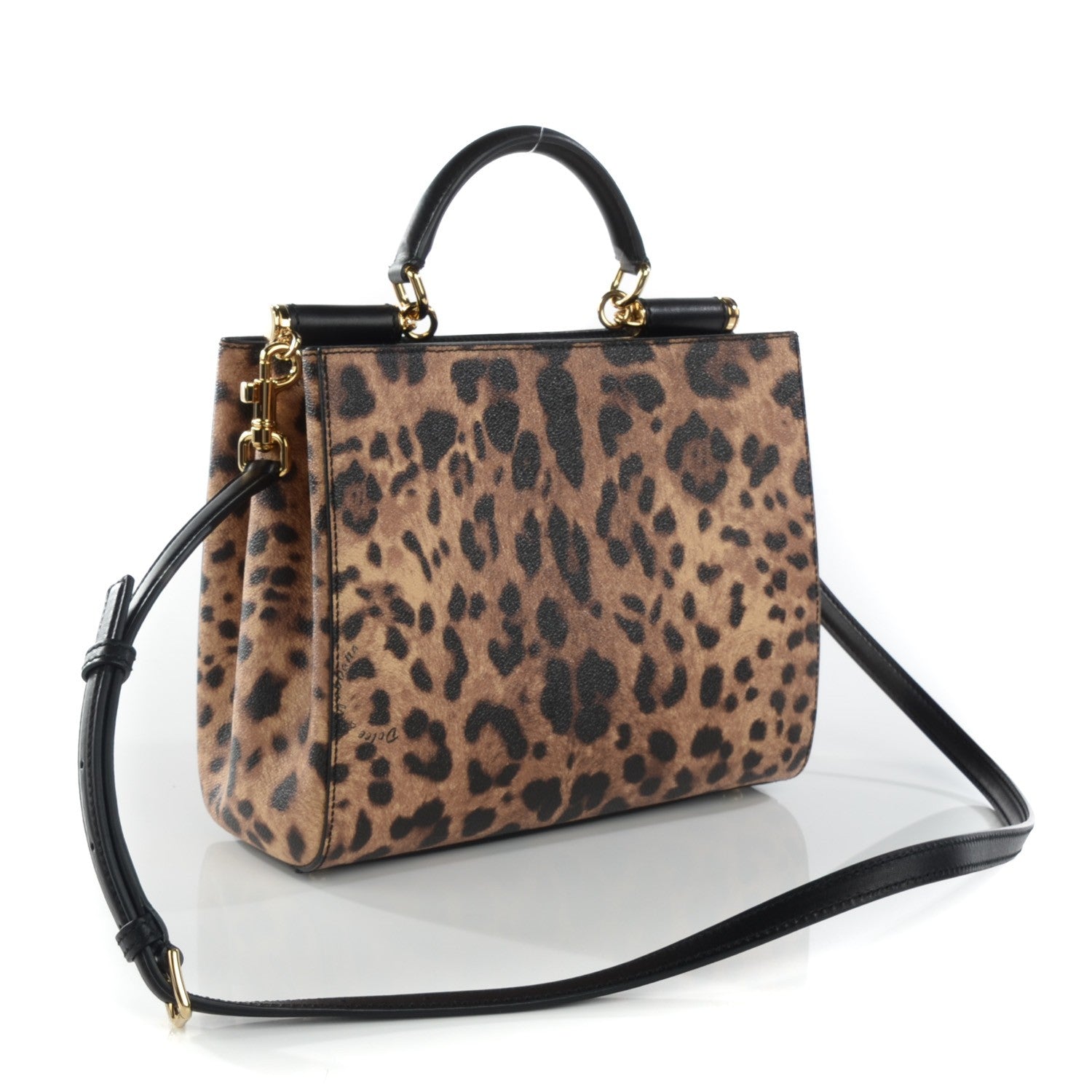 Dolce & Gabbana Dauphine Leopard Print Medium Miss Sicily Shopper Tote Naturale 3 of 6