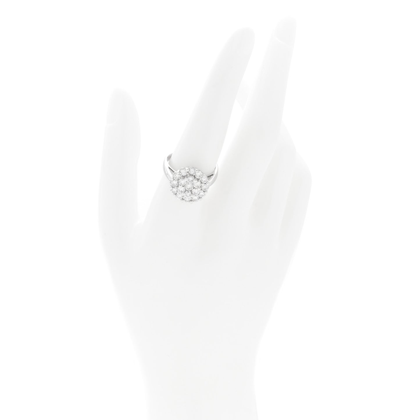18K White Gold Diamond 2.00ctw Ring 58 8.25