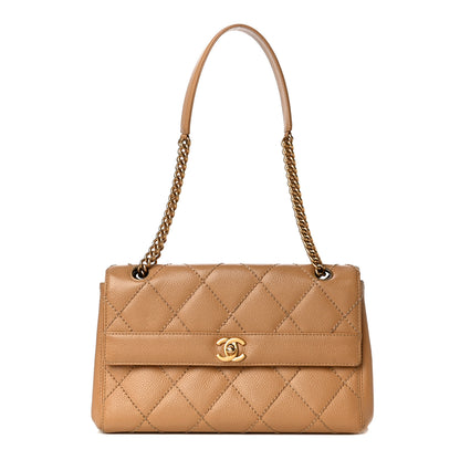 Chanel Caviar Quilted Wild Stitch Medium Single Flap Beige 1 of 16