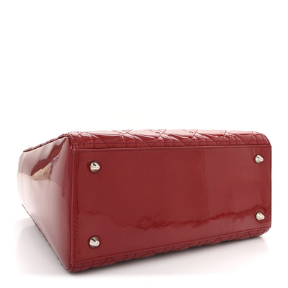 Christian Dior Patent Cannage Medium Lady Dior Red 4 of 11