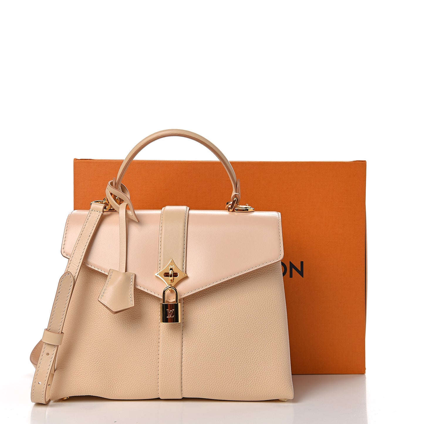 Grained Smooth Calfskin Rose Des Vents PM Creme