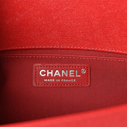 Chanel Caviar Quilted Medium Boy Flap Red 6 of 10